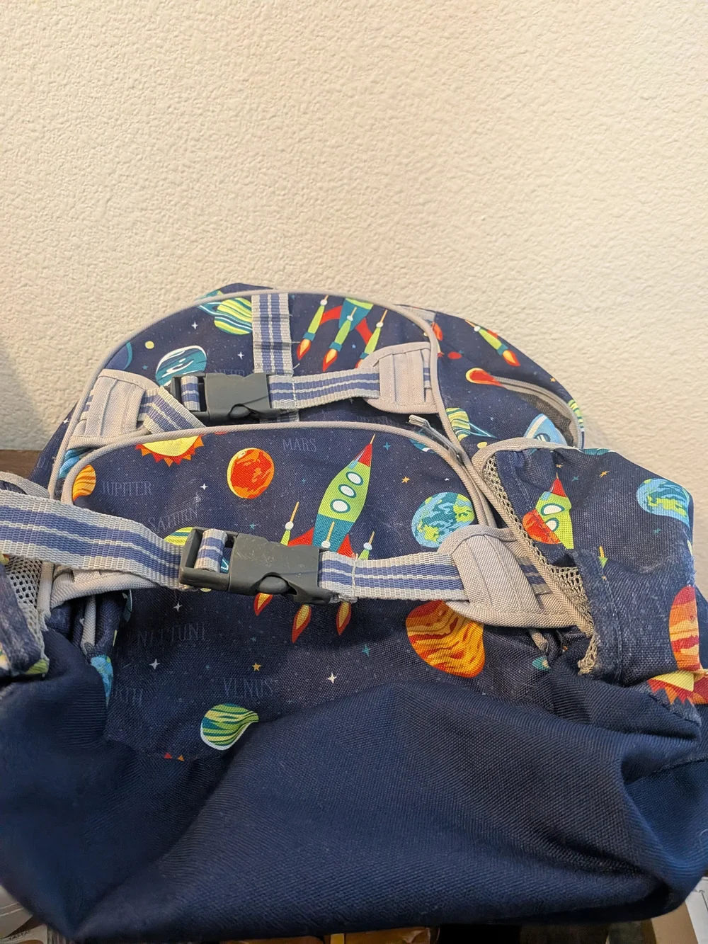Pottery Barn Kids Space Rocket Backpack - Navy Blue
